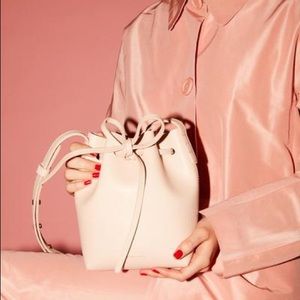 Mansur Gavriel saffiano mini mini bucket bag rosa